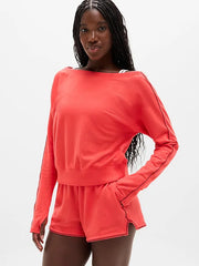 Airy Cotton Terry Boat Neck Sweatshirt