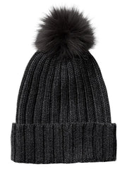 Ribbed Beanie with Pom