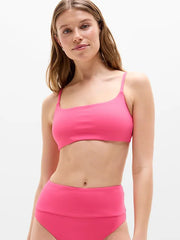 Square Neck Tipped Bikini Top
