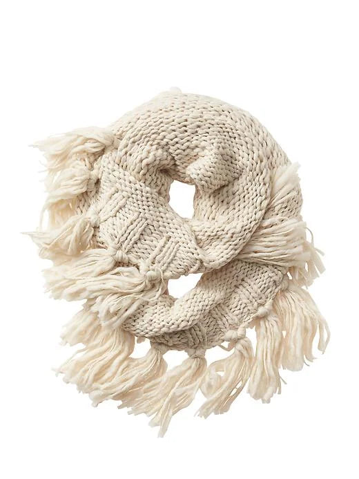 Boho Fringe Infinity Scarf
