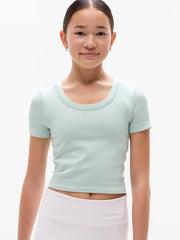 Athleta Girl Rise Above Rib Scoop Tee