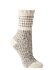 Varsity Cable Stripe Crew Socks by Hansel from Basel, Inc.®