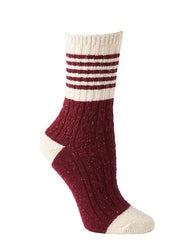 Varsity Cable Stripe Crew Socks by Hansel from Basel, Inc.®