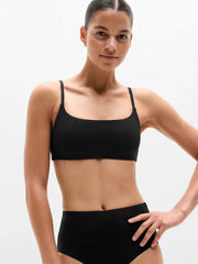 Square Neck Tipped Bikini Top