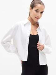 Midday Cropped Poplin Shirt
