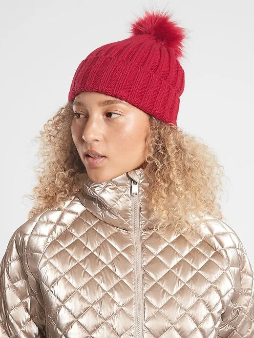 Ribbed Pom Beanie